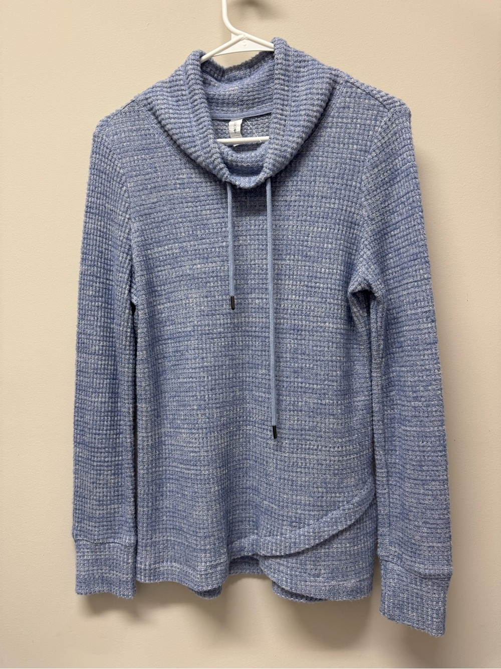 Ideology Heathered Light Blue Cowl Neck Pullover